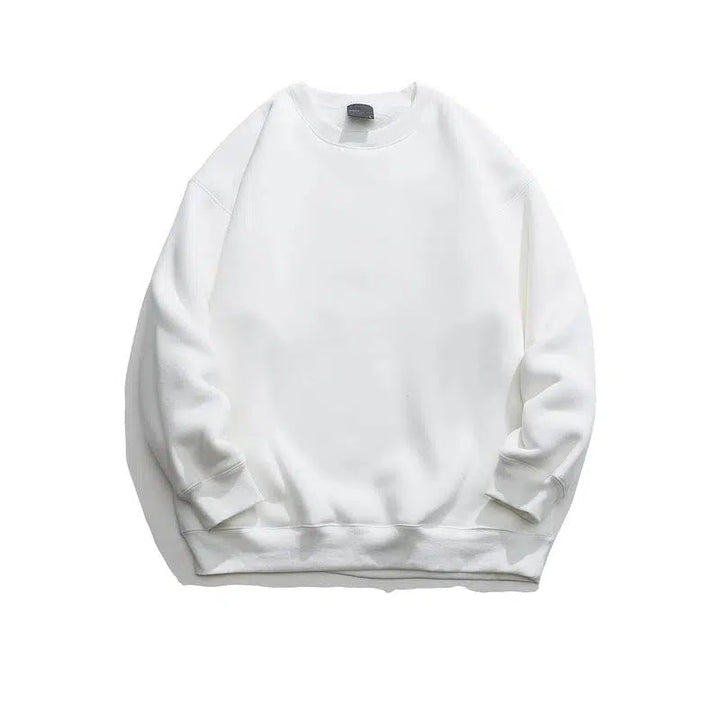 Solid Color Velvet Round Neck Sweatshirt