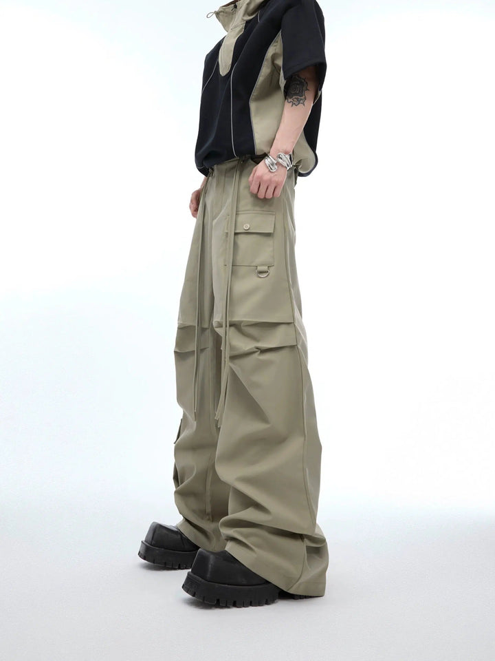 Splicing Hooded T-shirt Overalls Set