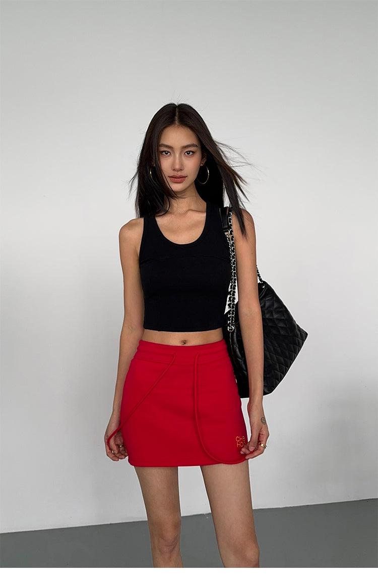 Sporty Drawstring Skirt