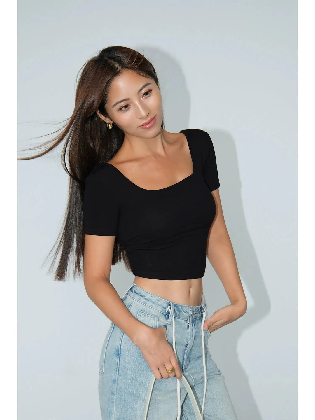 Square Neck Backless T-shirt