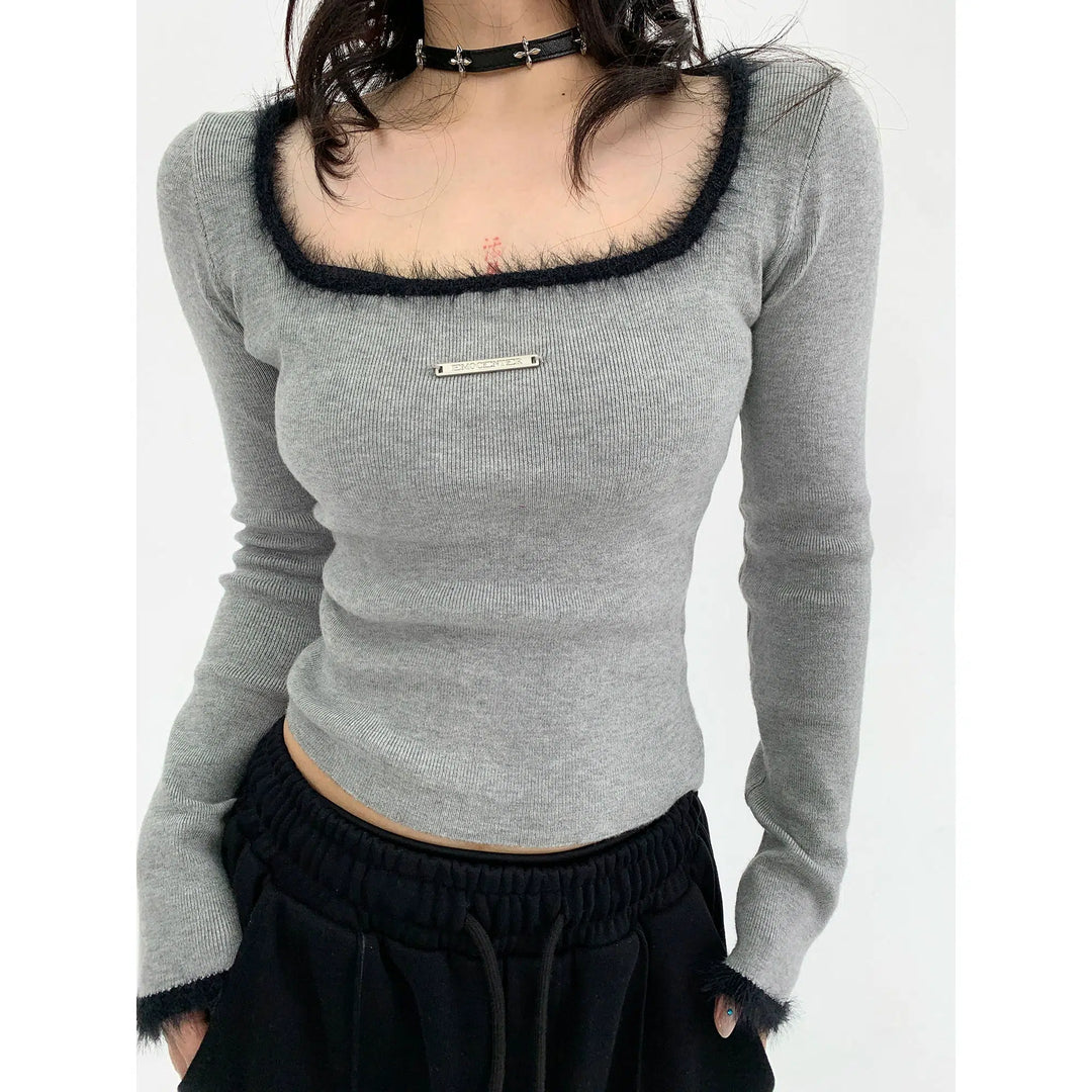 Square Neck Knit Top