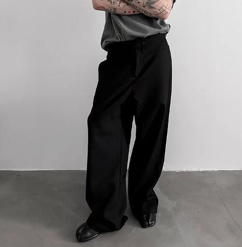 Stacked Drape Wide-Leg Trousers