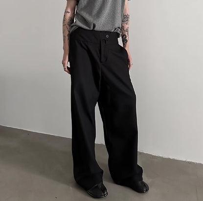 Stacked Drape Wide-Leg Trousers