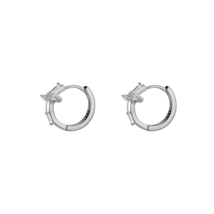 Stainless Steel Cross Hoop Earrings