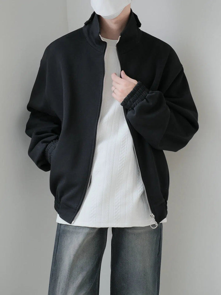 Stand-up Collar Cardigan Sweatshirt