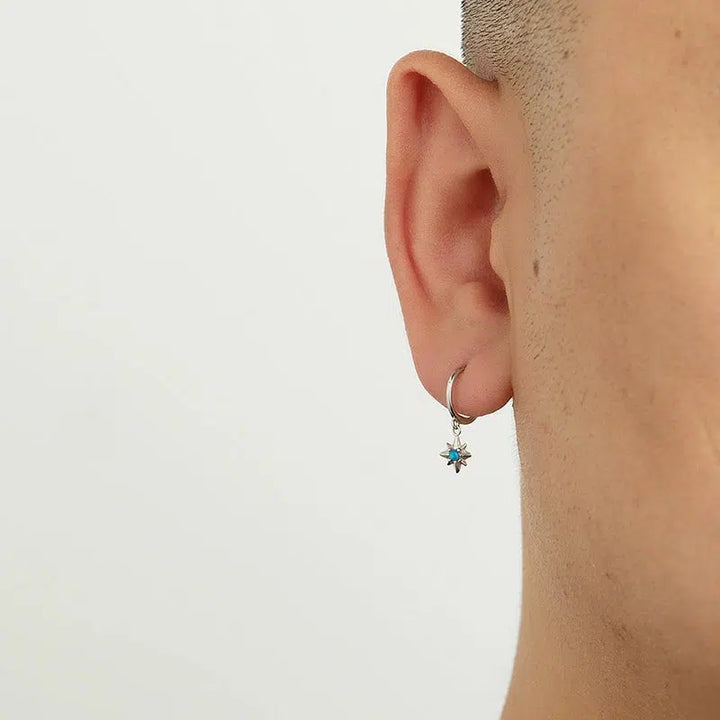 Star Charm Hoop Earrings