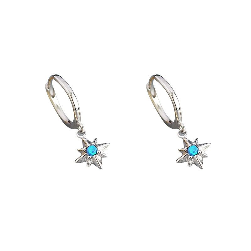 Star Charm Hoop Earrings