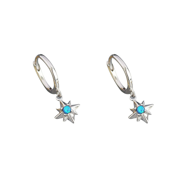 Star Charm Hoop Earrings