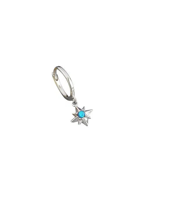 Star Charm Hoop Earrings