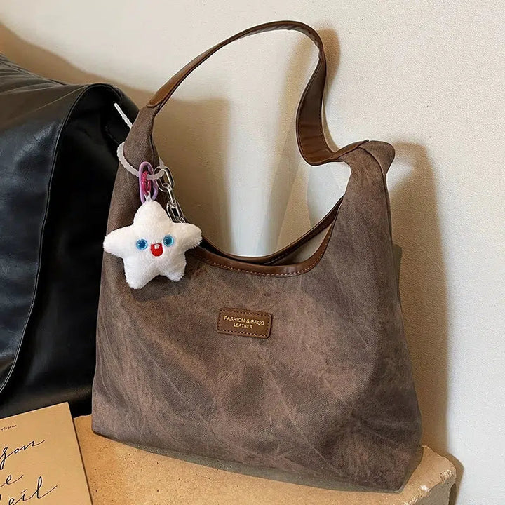 Star Plushie Denim Shoulder Bag