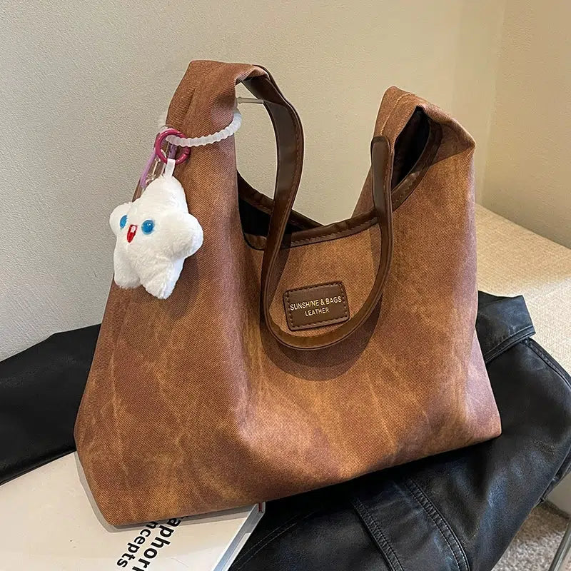 Star Plushie Denim Shoulder Bag