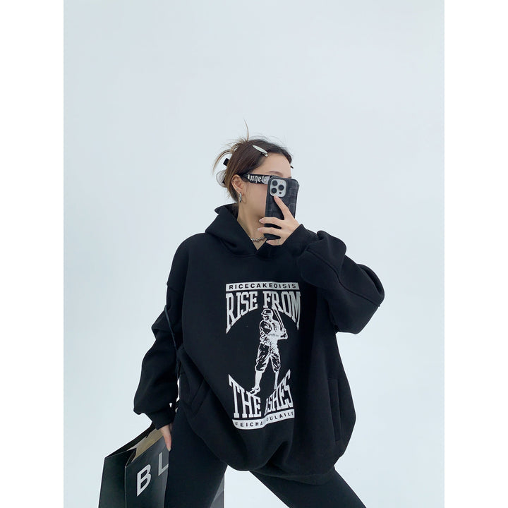 Statement Print Oversized Graphic Hoodie