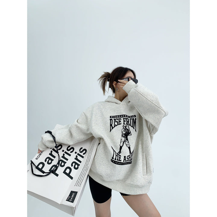 Statement Print Oversized Graphic Hoodie