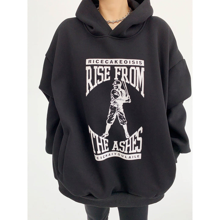 Statement Print Oversized Graphic Hoodie