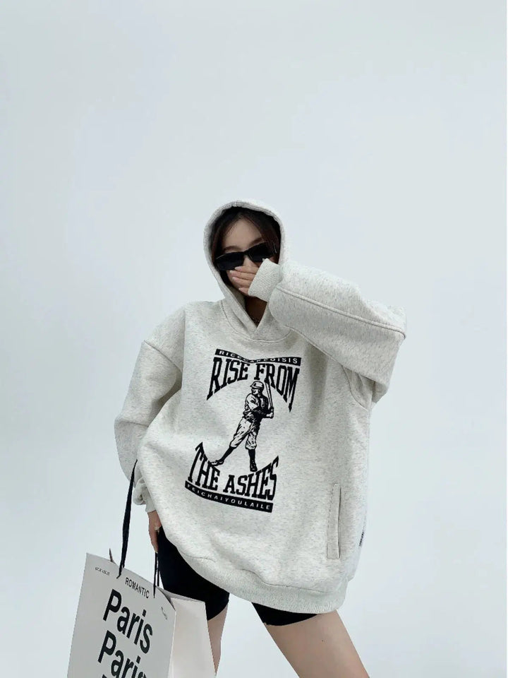 Statement Print Oversized Graphic Hoodie