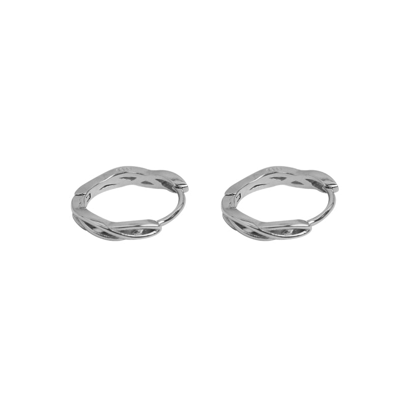 Sterling Silver Twisted Hoop Earrings