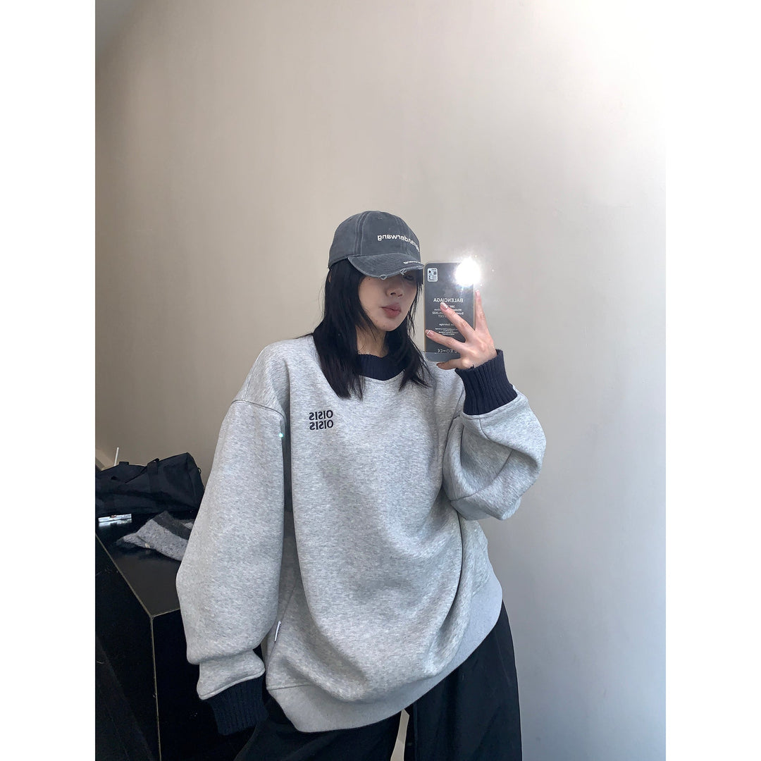 Stitching Embroidery Hoodie Sweater