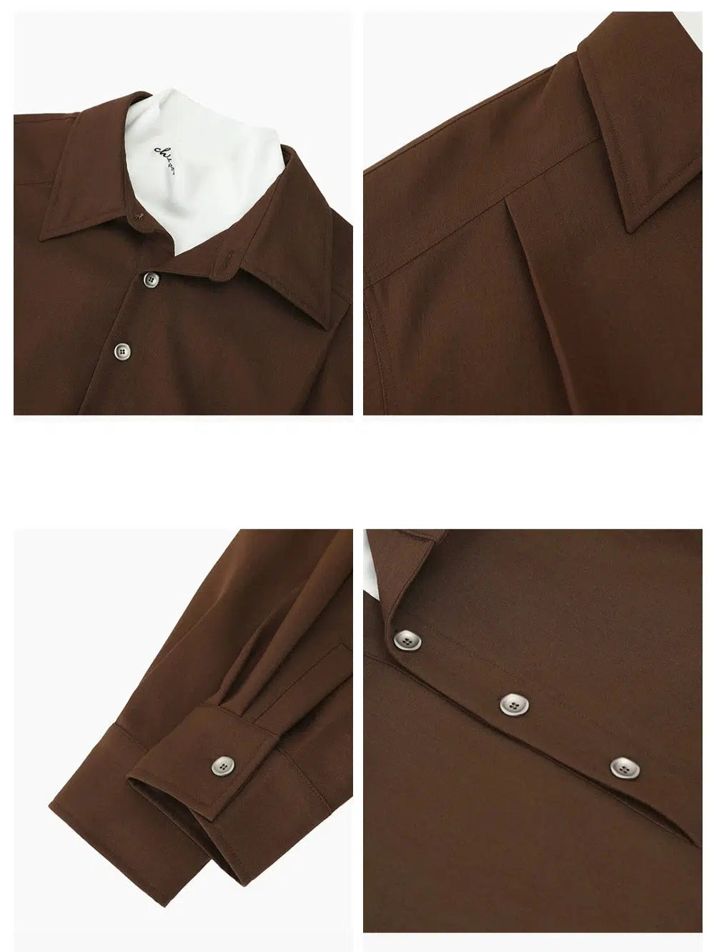 Stitching Polo Lapel Button Front Shirt