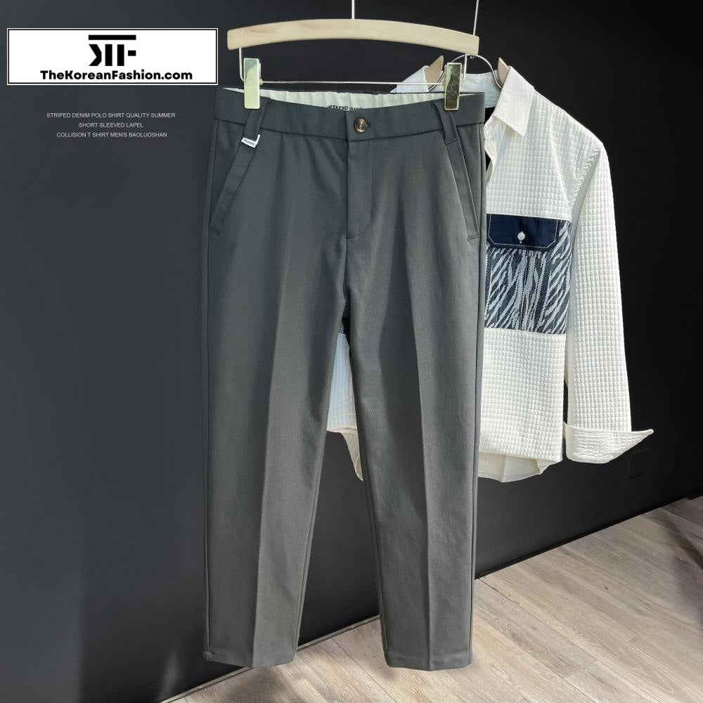 Straight Elastic Waist Casual Suit Pants