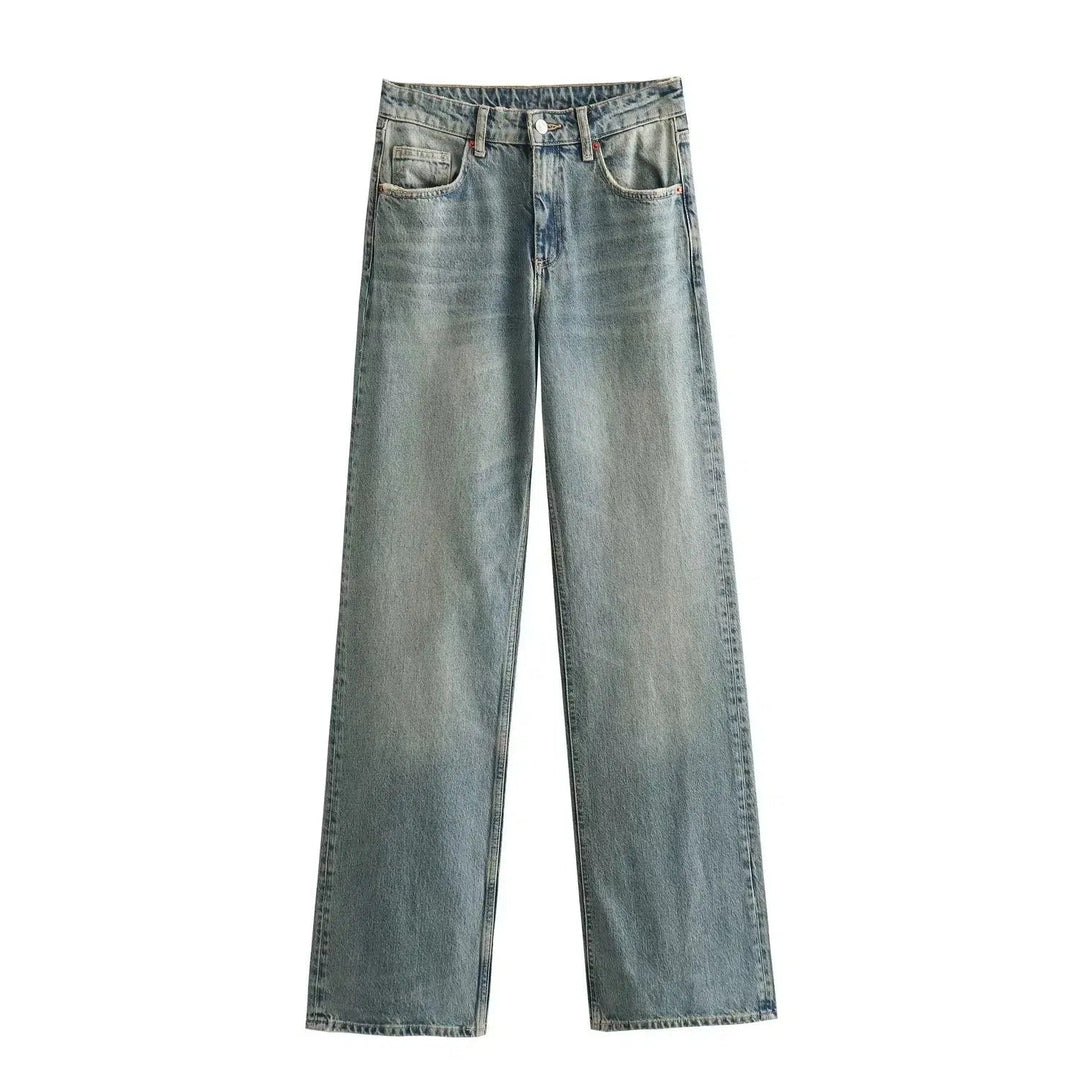 Straight Leg Denim Pants