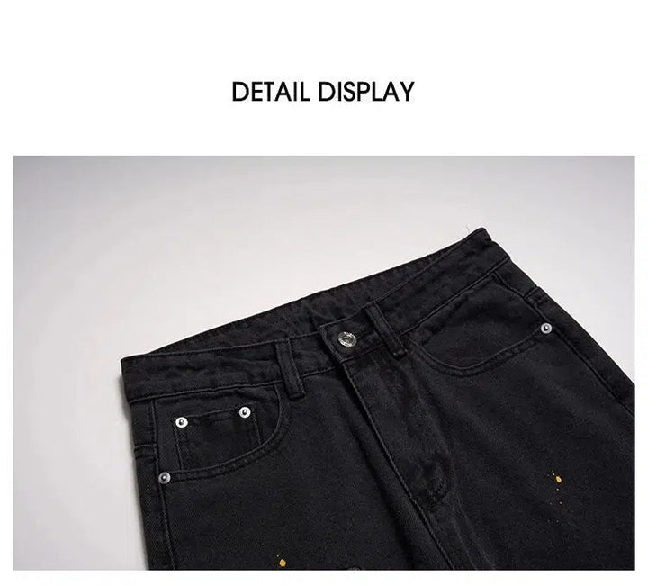 Straight Patch Jeans with Holes