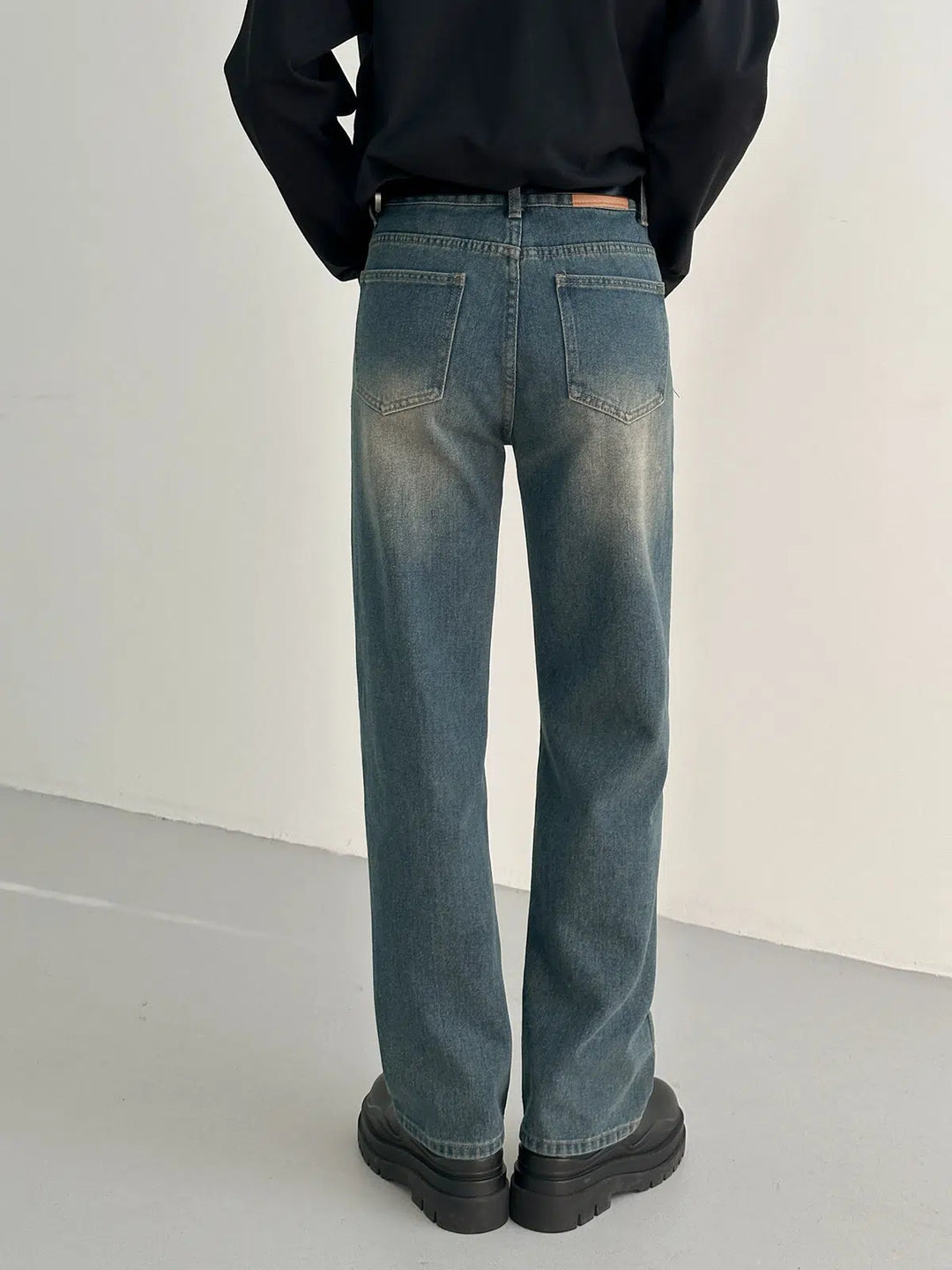 Straight Washed Casual Denim Pants