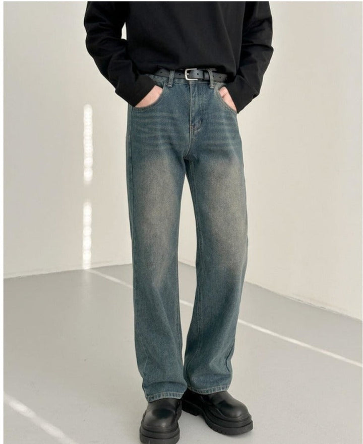 Straight Washed Casual Denim Pants