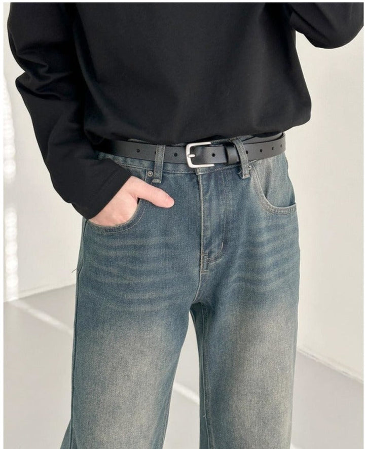 Straight Washed Casual Denim Pants