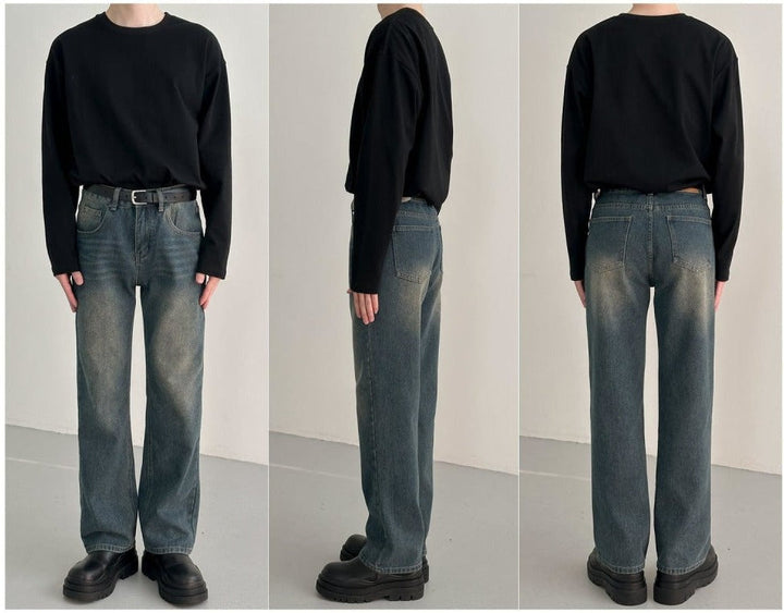 Straight Washed Casual Denim Pants