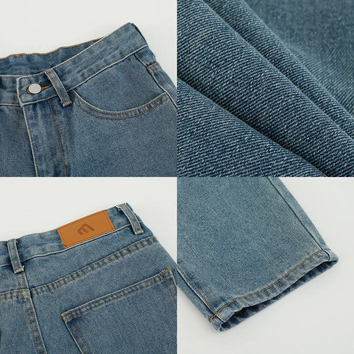 Straight-leg Basic Blue Jeans