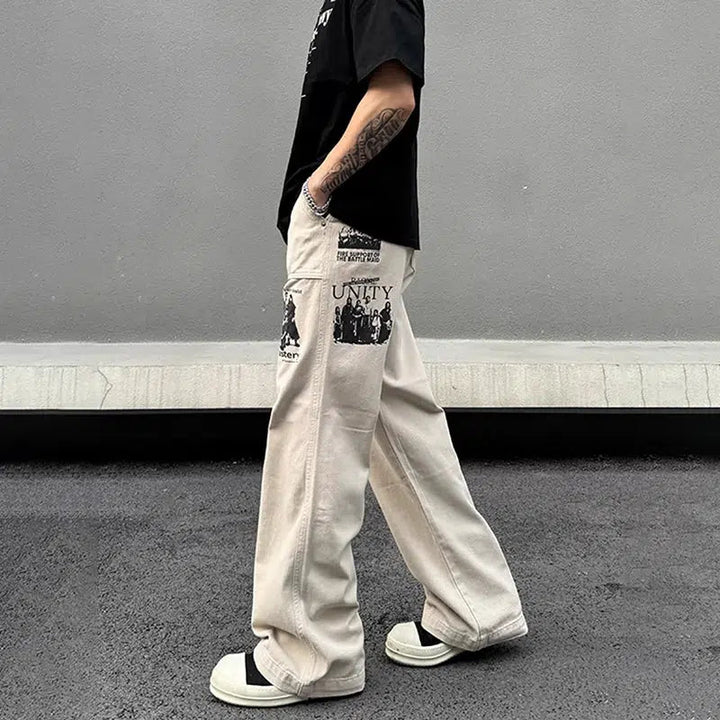 Streetwear Graphic Print Jeans