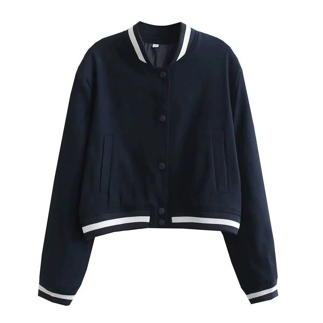 Stripe Trim Bomber Jacket