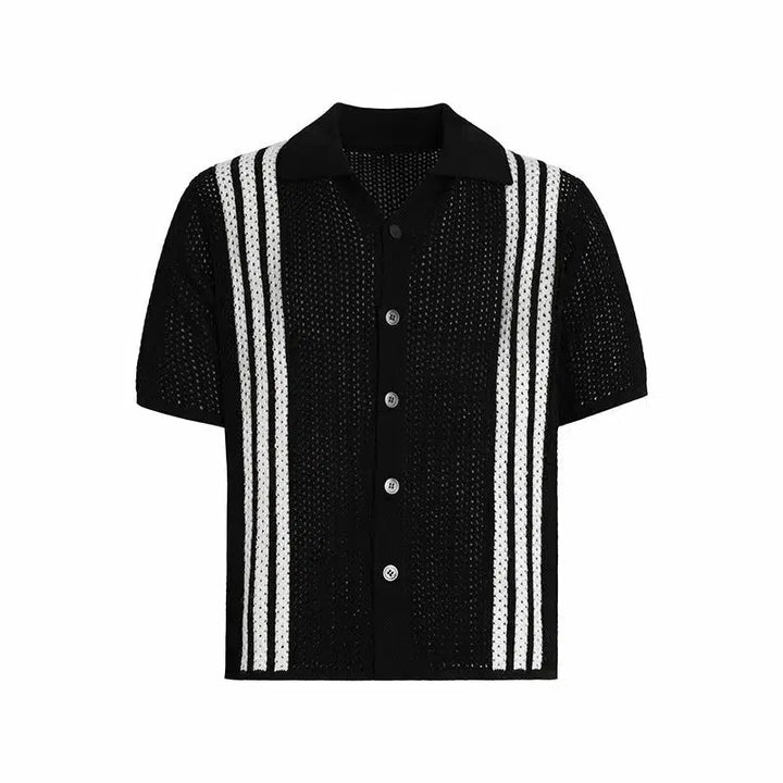 Stripe V-neck Knit Shirt