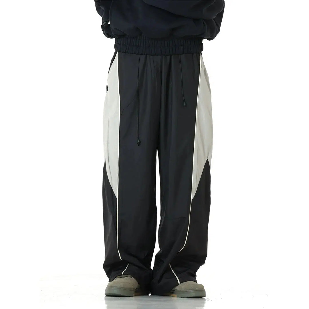 Stripe Wide-Leg Track Pants