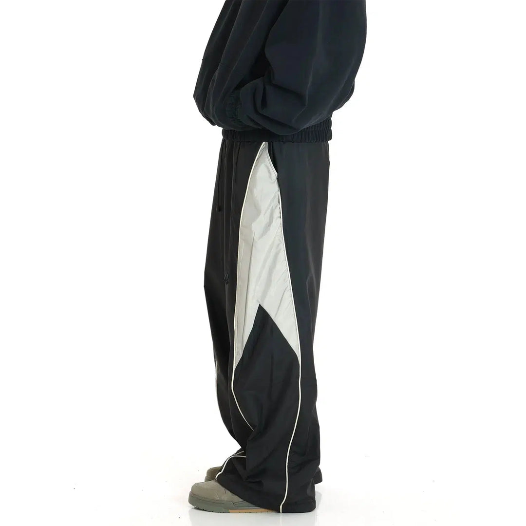 Stripe Wide-Leg Track Pants