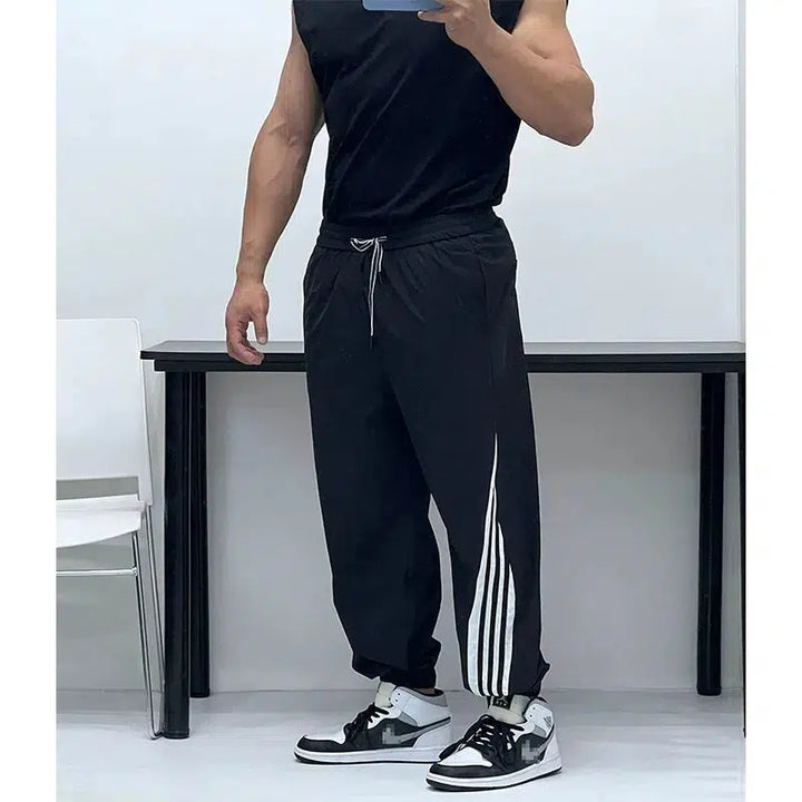 Striped Athletic Casual Pants