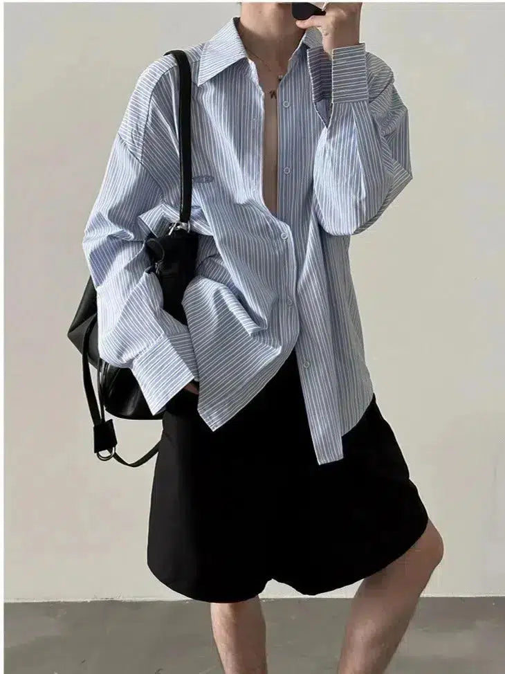 Striped Button-Up Shirt