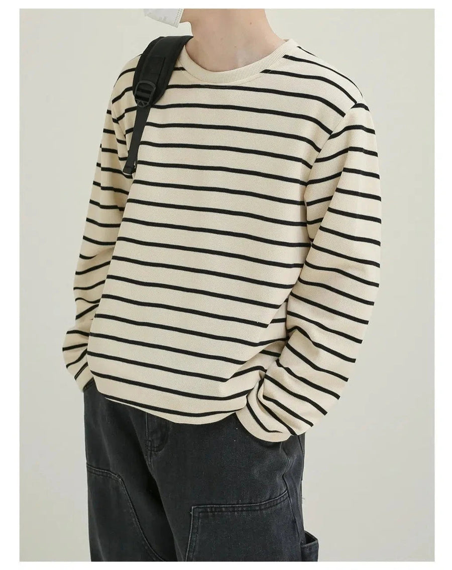 Striped Crew Neck Sweatshirt