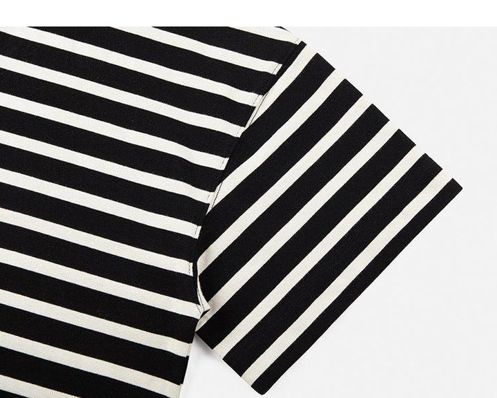 Striped Drop Shoulder Polo Shirt