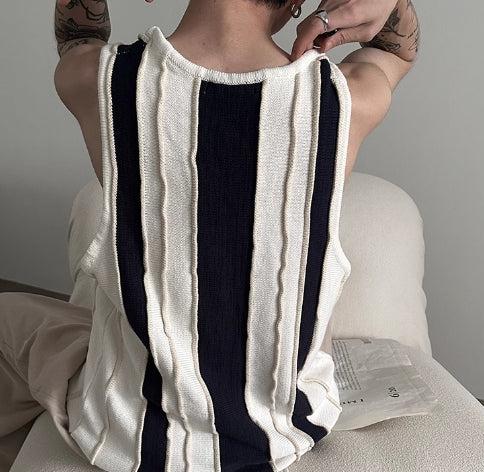 Striped Knit Vest