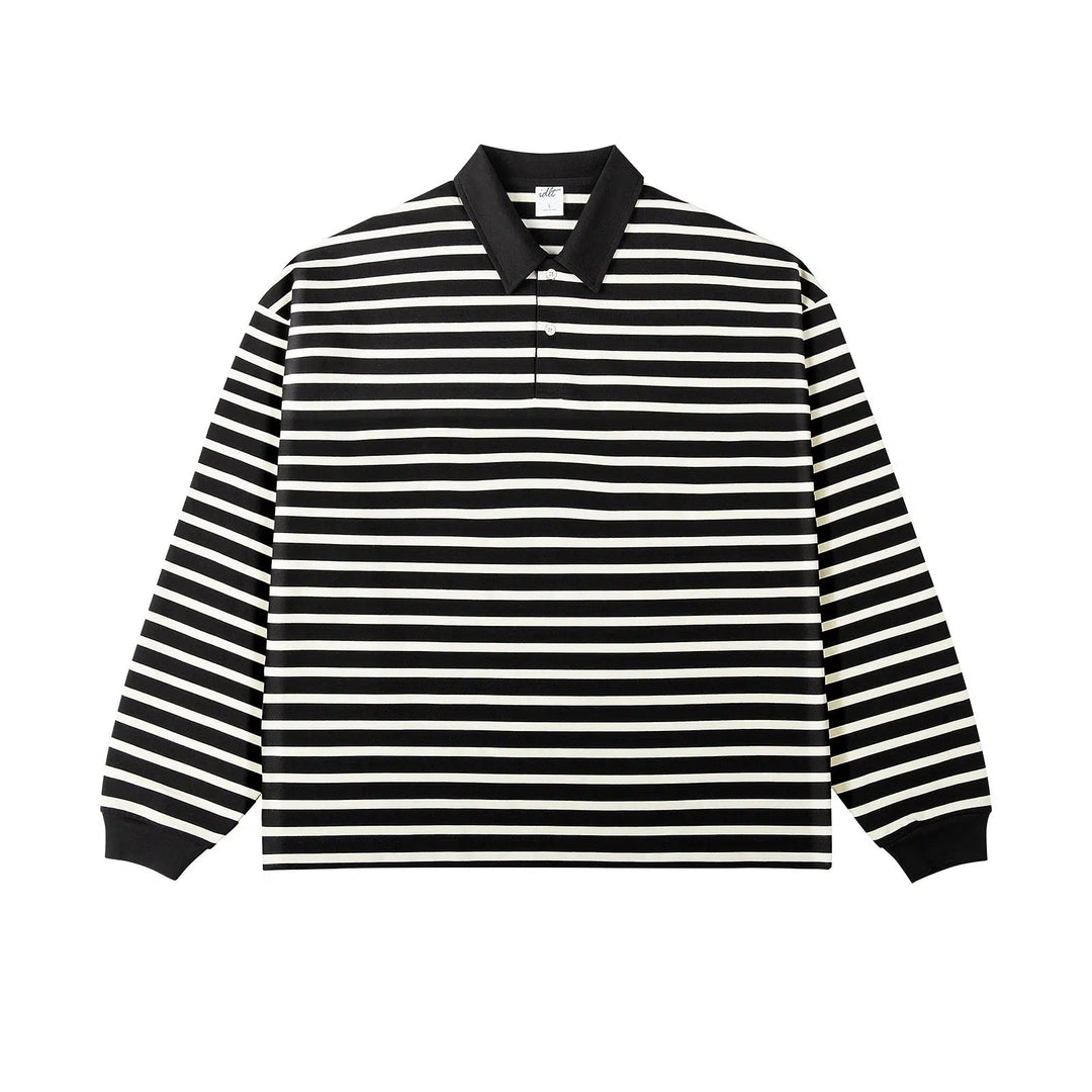 Striped Long Sleeve Polo Shirt