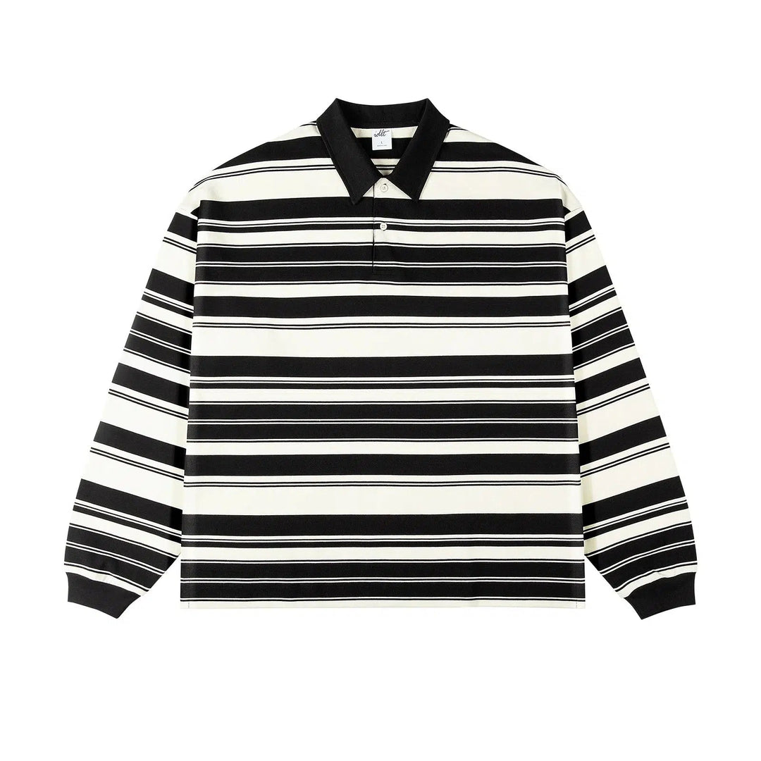 Striped Long Sleeve Polo Shirt