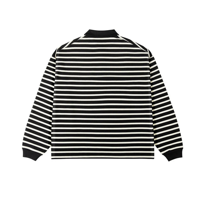 Striped Long Sleeve Polo Shirt