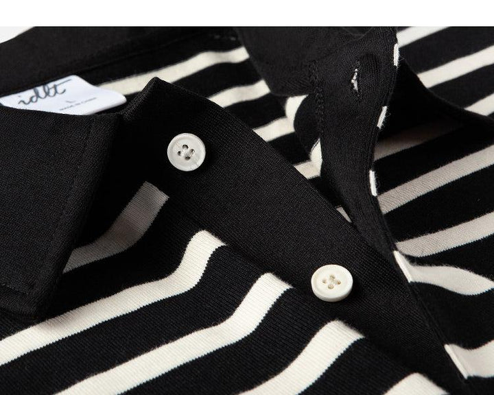 Striped Long Sleeve Polo Shirt