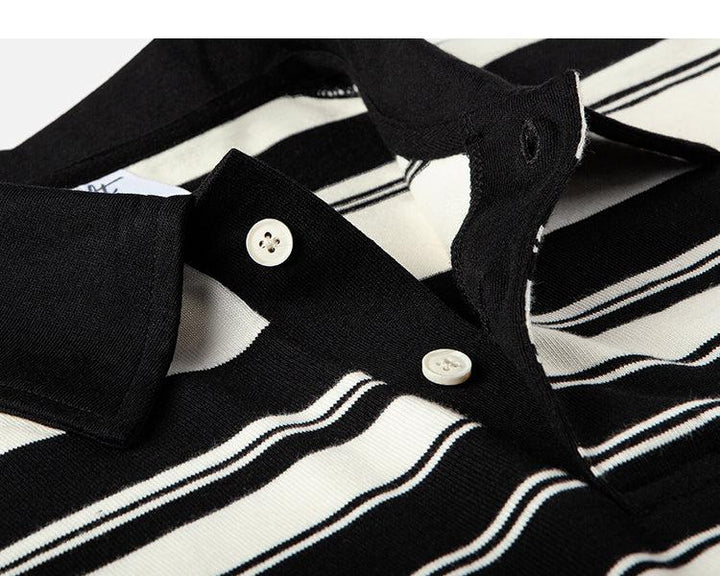 Striped Long Sleeve Polo Shirt