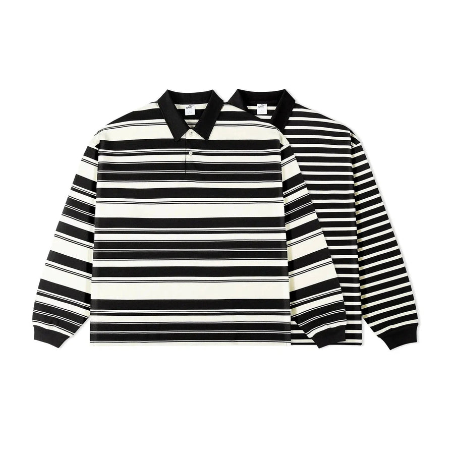 Striped Long Sleeve Polo Shirt