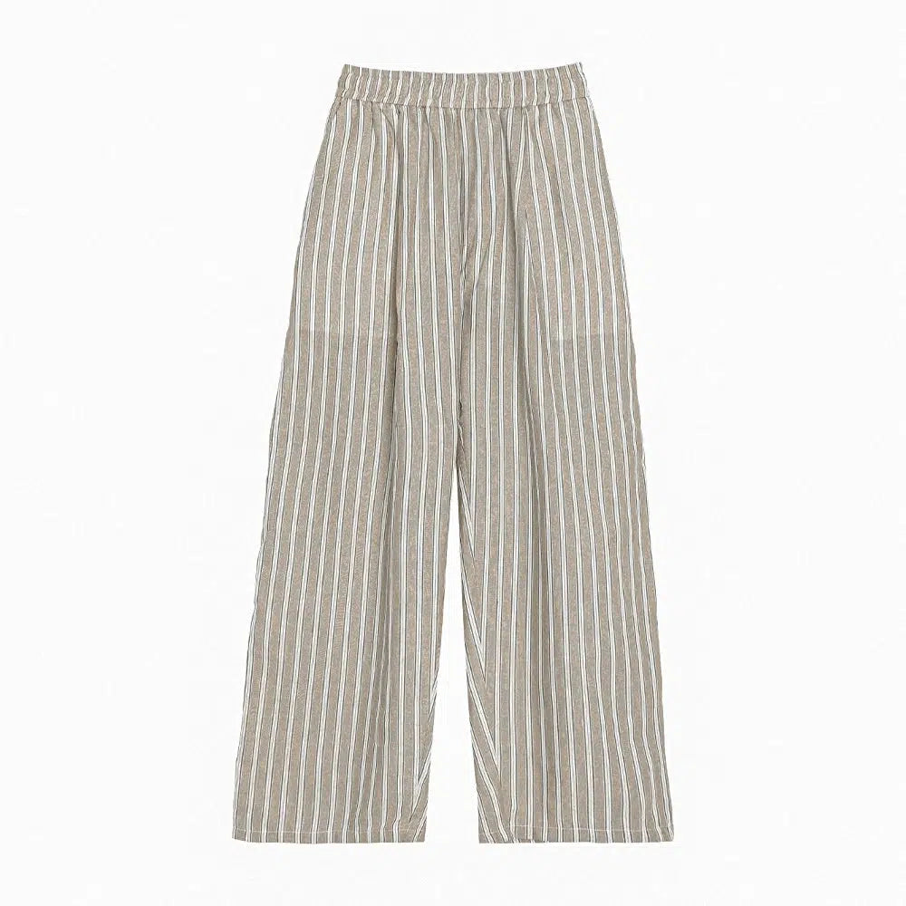 Striped Wide-Leg Casual Pants