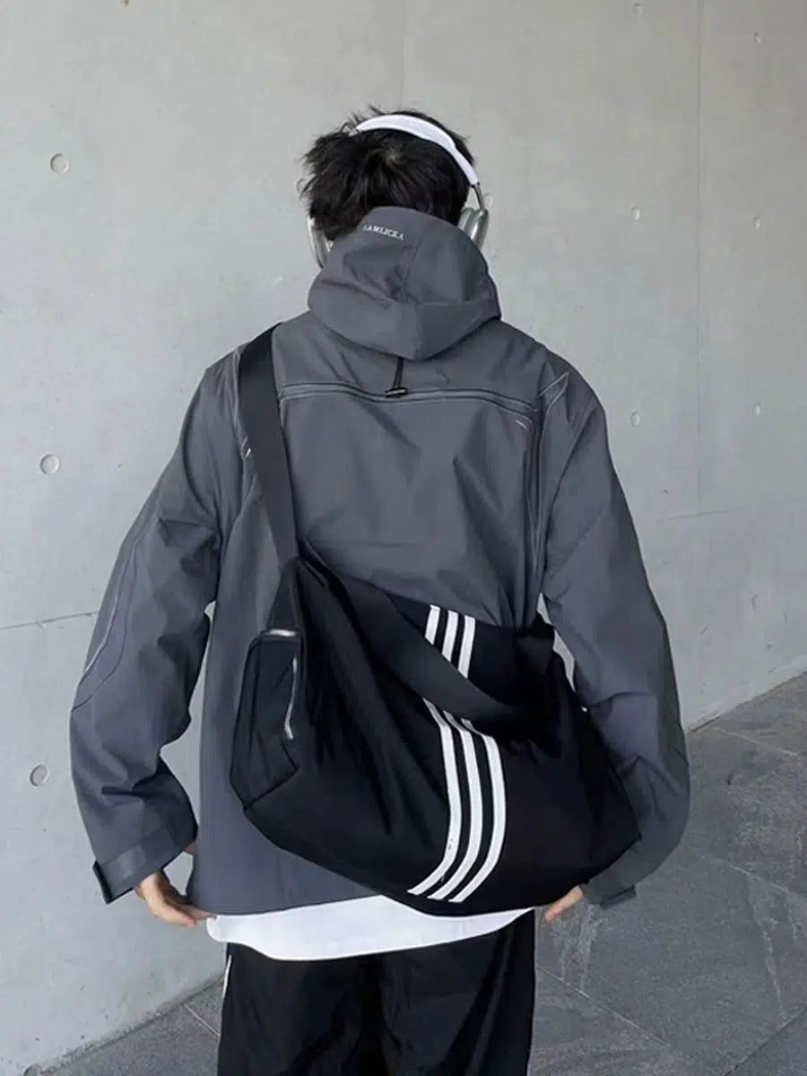 Stripes Sporty Oversized Utility Bag