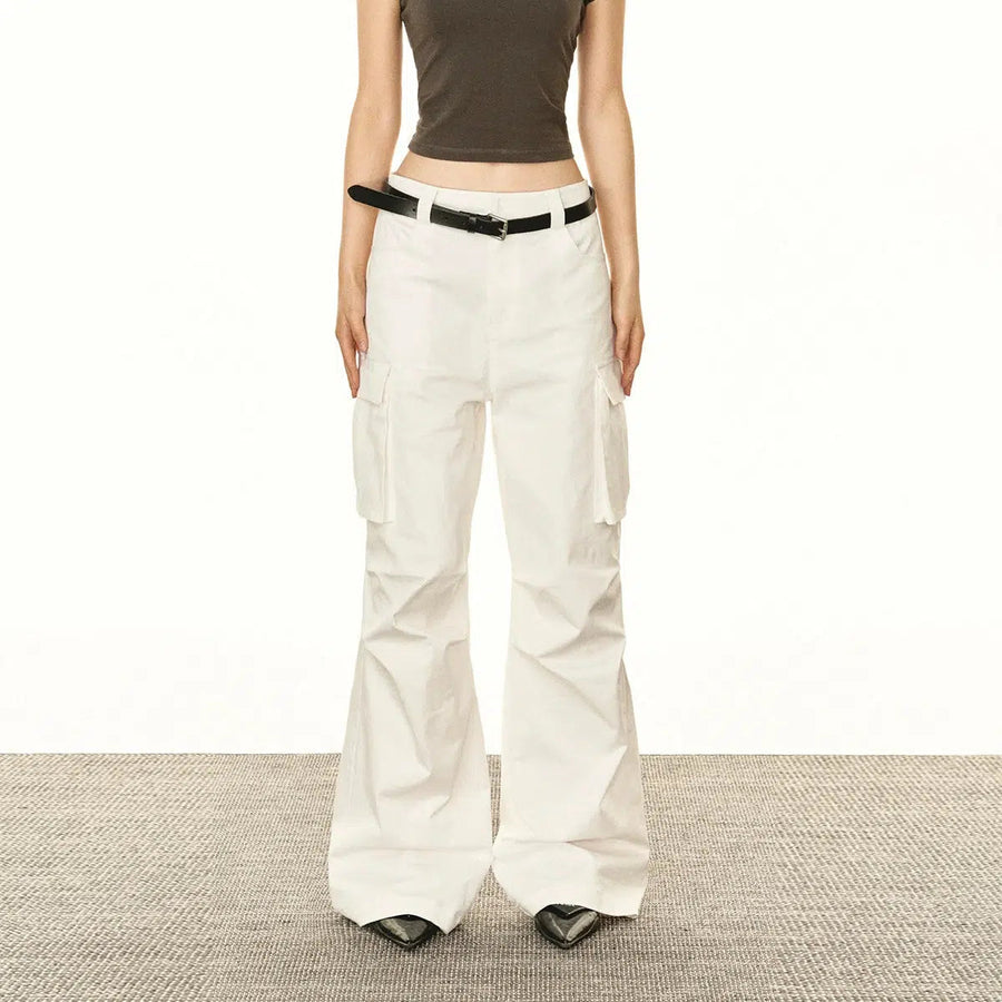 Stylish Cargo Pocket Casual Pants with Belt