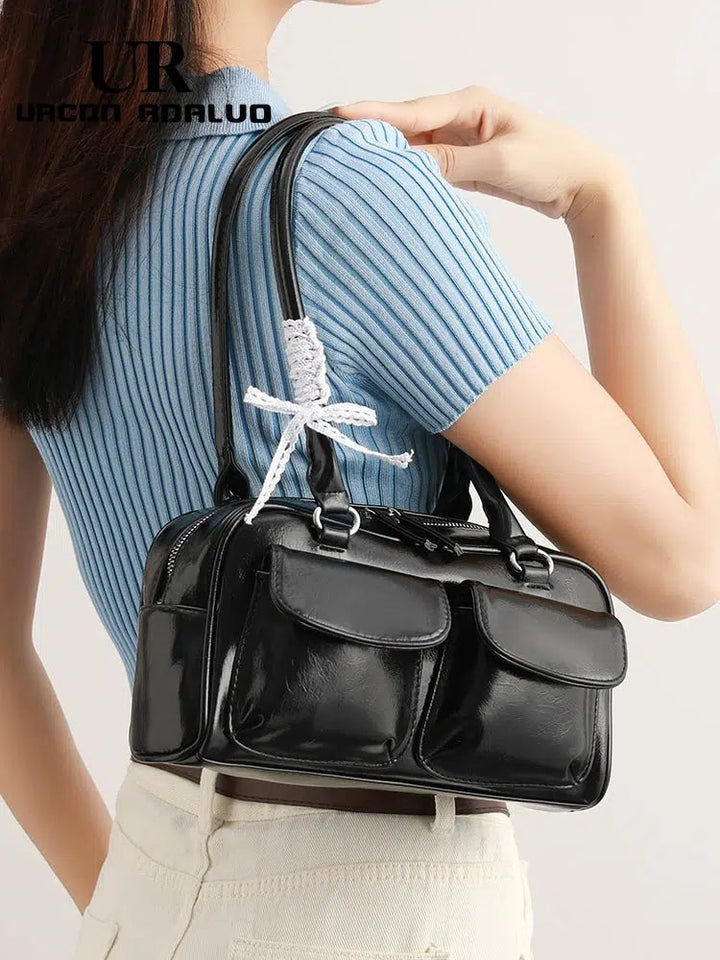 Stylish Double-Pocket Shoulder Bag